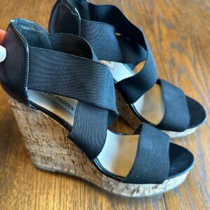 Nine West copper colored wedge heels